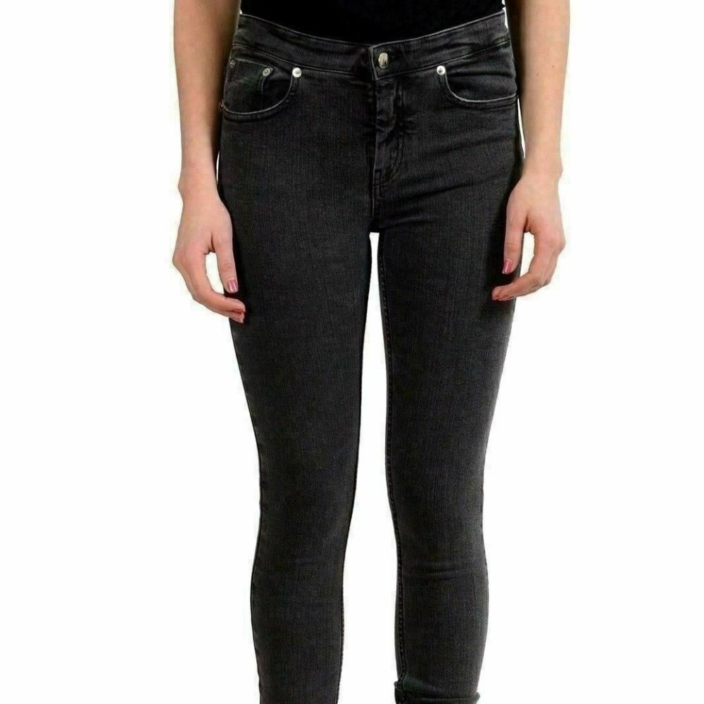 Maison Margiela MM6 Women's Gray Slim Fit Skinny Jeans US M IT 42